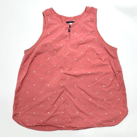 The North Face Womens Size XL Keyhole 100% Cotton Tank Top Pink Button Quail - Picture 1 of 7